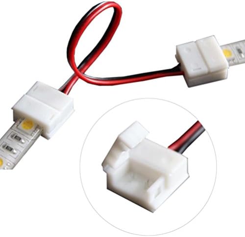 KYZ 10Pcs [2Pin 10MM Wide] Professional Waterproof LED Strip Light Connector Adapter Cable for 5050 Single Color LED Strip Light, Free Welding