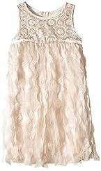 Girls Charmeuse/Chiffon/Metallic/Nylon/Polyester Piping Lace Empire   Waistline  Dress