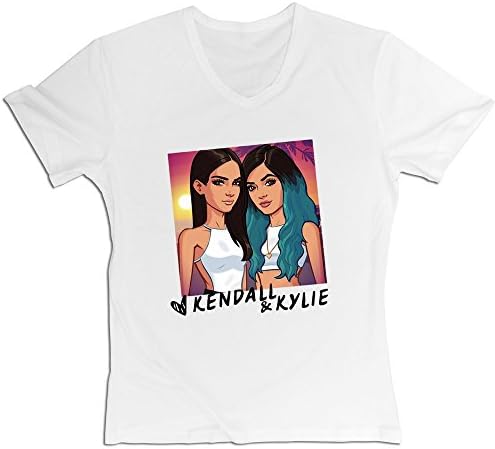 Gdaynew Women's Kendall And Kylie Jenner Game Tee Shirts L White