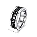 Topick Men's Fashion Black Stainless Steel Wide 8mm Spinner Chain-Shaped Ring (11)