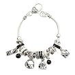Designer Style Silver Black and White Handbags Charm Bracelet