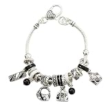 Designer Style Silver Black and White Handbags Charm Bracelet