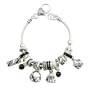 Designer Style Silver Black and White Handbags Charm Bracelet