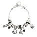 Designer Style Silver Black and White Handbags Charm Bracelet