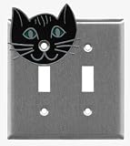 Black Cat Double Switch Plate