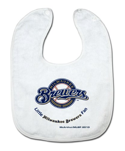 MLB Milwaukee Brewers White Snap Bib with Team Logo