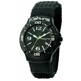 Kahuna K1C-1008G Mens Black Velcro Strap Watch
