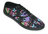 New Splash Paint Lace Up Canvas Pumps Plimsoles Flat Shoes