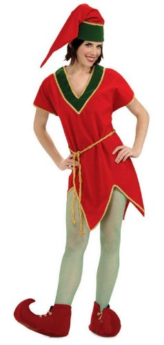 Adults Christmas Elf Costume in Fleece