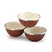 Paula Deen 3 Piece Enamel on Steel Prep Bowl Set, Red