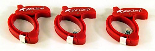 Cable Clamp, MEDIUM Cable / Power Tool / Computer Cable Clamp, Red Color (Set/ Pack of 3)
