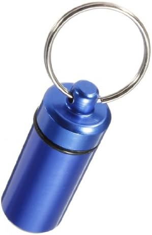 Aluminum Pill Box Case Bottle Drug Holder Keychain Container