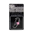Stainless Steel Magnetic Ear Studs with Pink CZ - 7.5mm