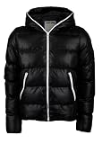NYC Specials Bubble Daunen Winter Jacke, schwarz-weiss, Größe: L