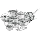 Chef's Star Professional Grade Stainless Steel 17 Piece Pot & Pan Set - Induction Ready Cookware Set with Impact-bonded Technology