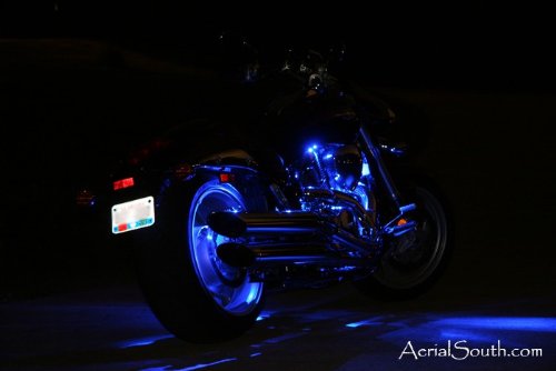 28-LED Motorcycle Accent Light Kit - Engine & Rear Wheel-Color:BLUE