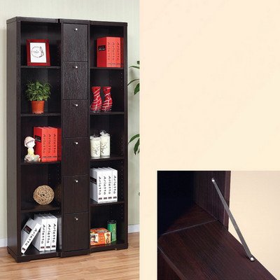 Gilmore Bookcase / Display Cabinet in Red Cocoa Brown On Sale