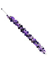 925 Sterling Silver Amethyst / Lavender Agate / Rose & Cherry Quartz Bracelet