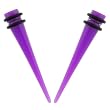 No Piercing Required - High Quality Purple Acrylic Fake Tapers - Imitation 2G with Rubber Bands - Very Strong Magnets - Sold as a Pair