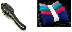 Motorized Hair Brush Head Tingler Therapeutic Head Scalp Massager and Organic Cotton Eye Pillow