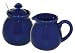 Chantal Ceramic Sugar & Creamer Set, 10-Ounces Each, Glossy Indigo Blue