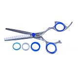 Shark Fin Standard Line Right Handed Non-Swivel Shear 40 Tooth Blender + Bella Via Hair Glitz Shimmering Hair Tinsel the Hottest Trend in Hair Accessories