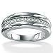 Diamond Platinum Over Sterling Silver Round Ring