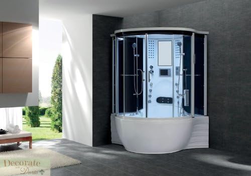 2 Person Steam Shower and Bathtub with 40 Massage Jets Whirpool SPA Sauna TV Phone Lifetime Sovanna LT-168-WH