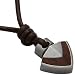 Fossil Herren-Kette Leder braun Edelstahl Holz 45+5 cm JF84271040