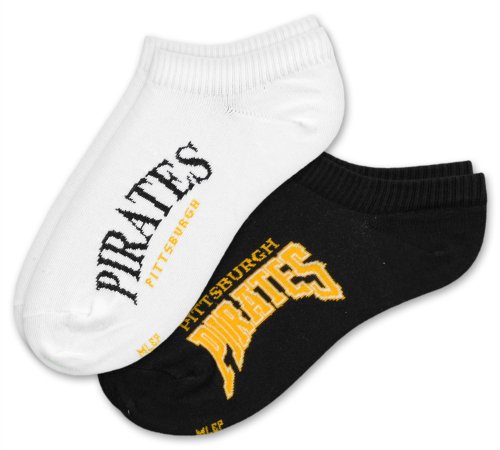 MLB Pittsburgh Pirates Women's No-Show Socks Medium (2 Pack)