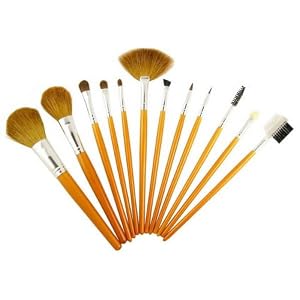 12 pcs Makeup Set Foundation Blush Cosmetic Brush w/ Case Kit