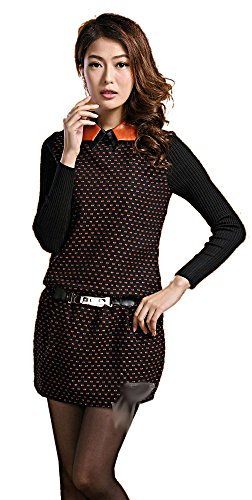 ワンピース ミニスカート 長袖 上品 卒業式 入学式 カジュアル キュート エレガンス レディース 冬物 春物 可愛いスカーフ付き R787