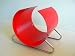 Stylish round magazine rack - Red color and chrome. Dim 41 x 30 x 32 cm, Weight 3 kgs.