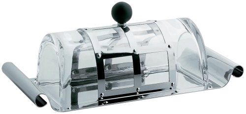 Alessi MGBUT Butterdose aus Edelstahl mit Deckel aus Kristall und Knob aus PA, schwarz Preisvergleich