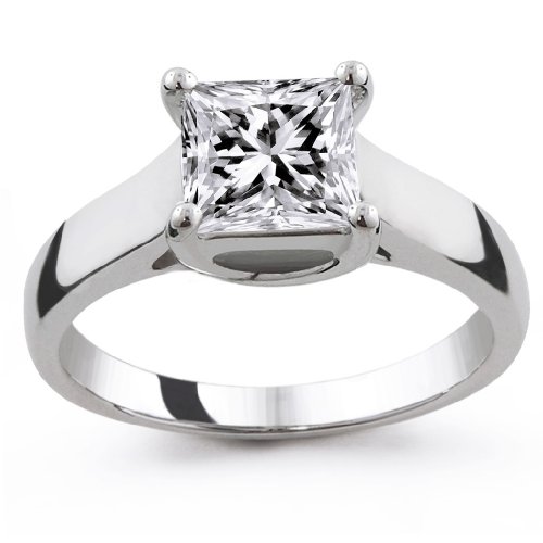 18k White Gold 1.50 Carat Princess Cut Trellis Setting Solitaire Diamond Engagement Ring (G H;SI1 2) 41acc%2B9QKcL 18k White Gold 1.50 Carat Princess Cut Trellis Setting Solitaire Diamond Engagement Ring (G H;SI1 2)