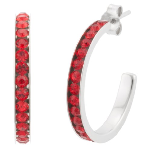 red hoop earrings