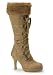 Women's Microfiber Knee Boot With Fur Trim, 3 3/4 Inch