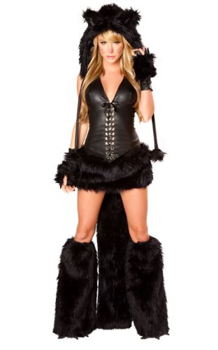 Deals J Valentine Black Cat 2 Piece Costume Set (Medium)