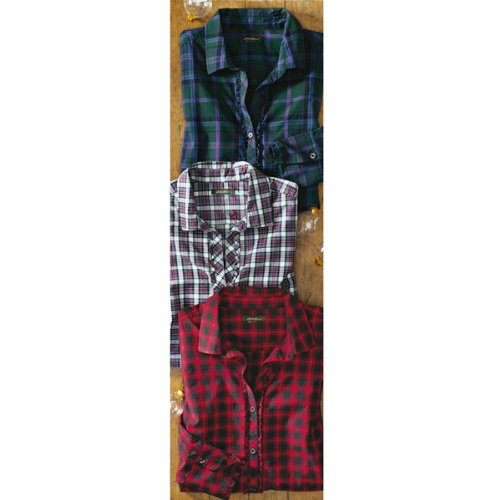 (エディー・バウアー) Eddie Bauer 長袖ポプリンプラッドシャツ