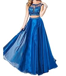 Chiffon/Satin Beaded Empire   Waistline Evening Dress/Prom Dress/Wedding Party Dress 