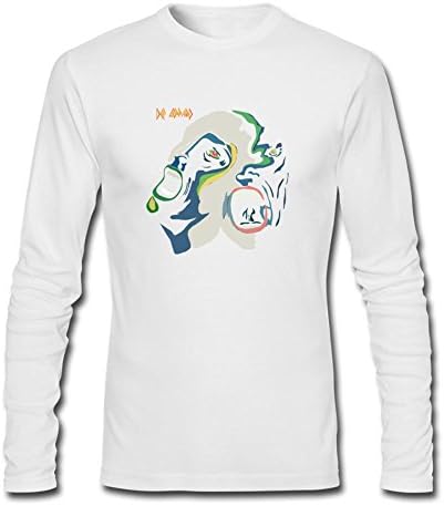 sqin Personalized Def Leppard Vocalist Elliot Long Sleeve T-Shirts for Men 100% Organic Cotton White XL