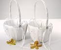 Scattered Pearls & Crystals Flower Girl Basket - Ivory