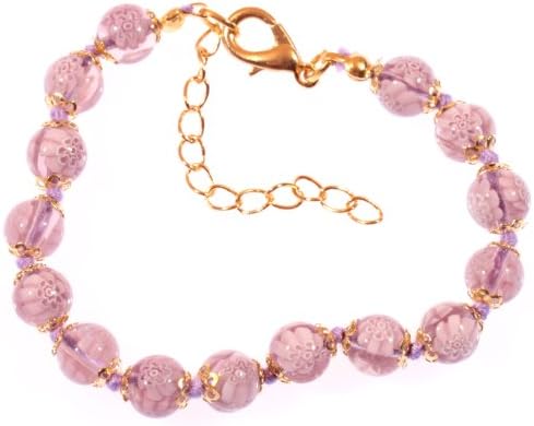 Murano Glass Bracelet "Mille Fiori" amethist