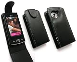 FLASH SUPERSTORE LG GM360 VIEWTY SNAP PREMIUM PU LEATHER FLIP CASE COVER WITH BUILT IN PHONE HOLDER BLACK + SCREEN PROTECTOR