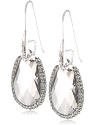 Sterling Silver Swarovski Crystal Oval Drop Earrings