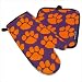 Clemson University Logo Tigers Oven Mitt Potholder Set Kitchen Tailgating for OUTDOOR INDOOR or COOKING Accessories make Great Best Best Unique CHRISTMAS GIFT IDEAS for HIM or HER Men Ladies Woman Women Chef POT HOLDERS
