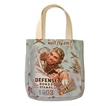 Defense Patriotic Tote Bag w/WWII image USA Made by FlagClothes