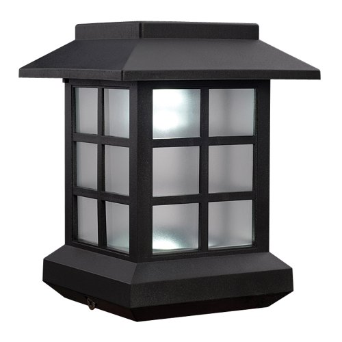 McFarland Cascade Terratec Solar Cottage Post Cap, Black, Fits 4x4-Inch Post