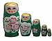 Green Set of 5 Cutie Nesting Dolls Matryoshka Madness Russian Doll