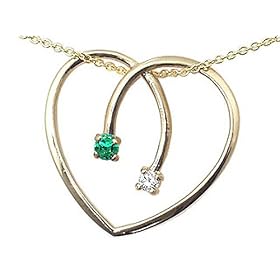 Click here to buy 0.15 cttw Emerald Heart Shaped Pendant - 14kt White Gold LIFETIME WARRANTY by Finejewelers.